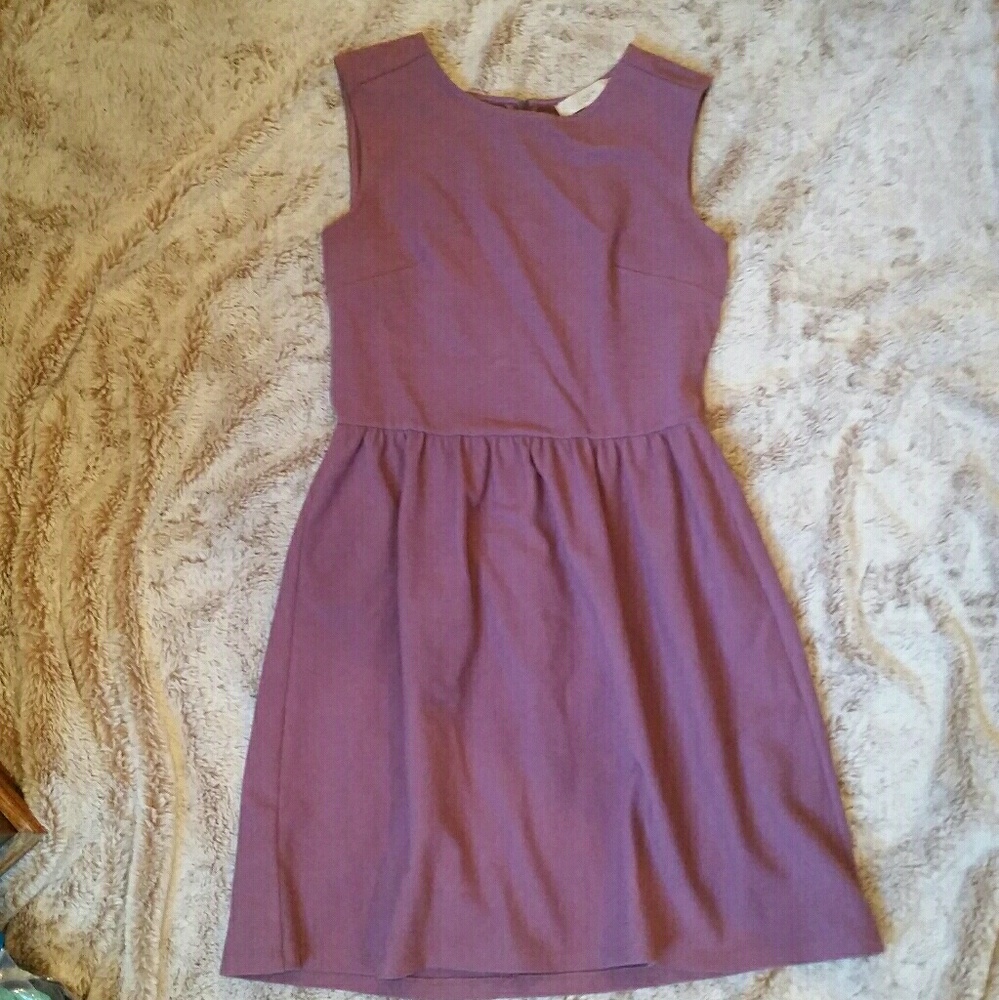 LOFT Fit and Flare Purple Dress